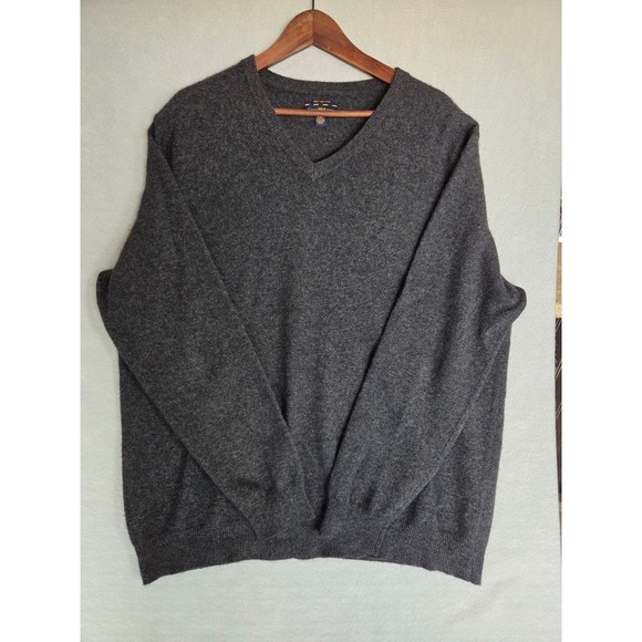 Club Room Other - Club Room Mens XXL 100% Cashmere V-Neck Sweater Charcoal Preppy Old Money